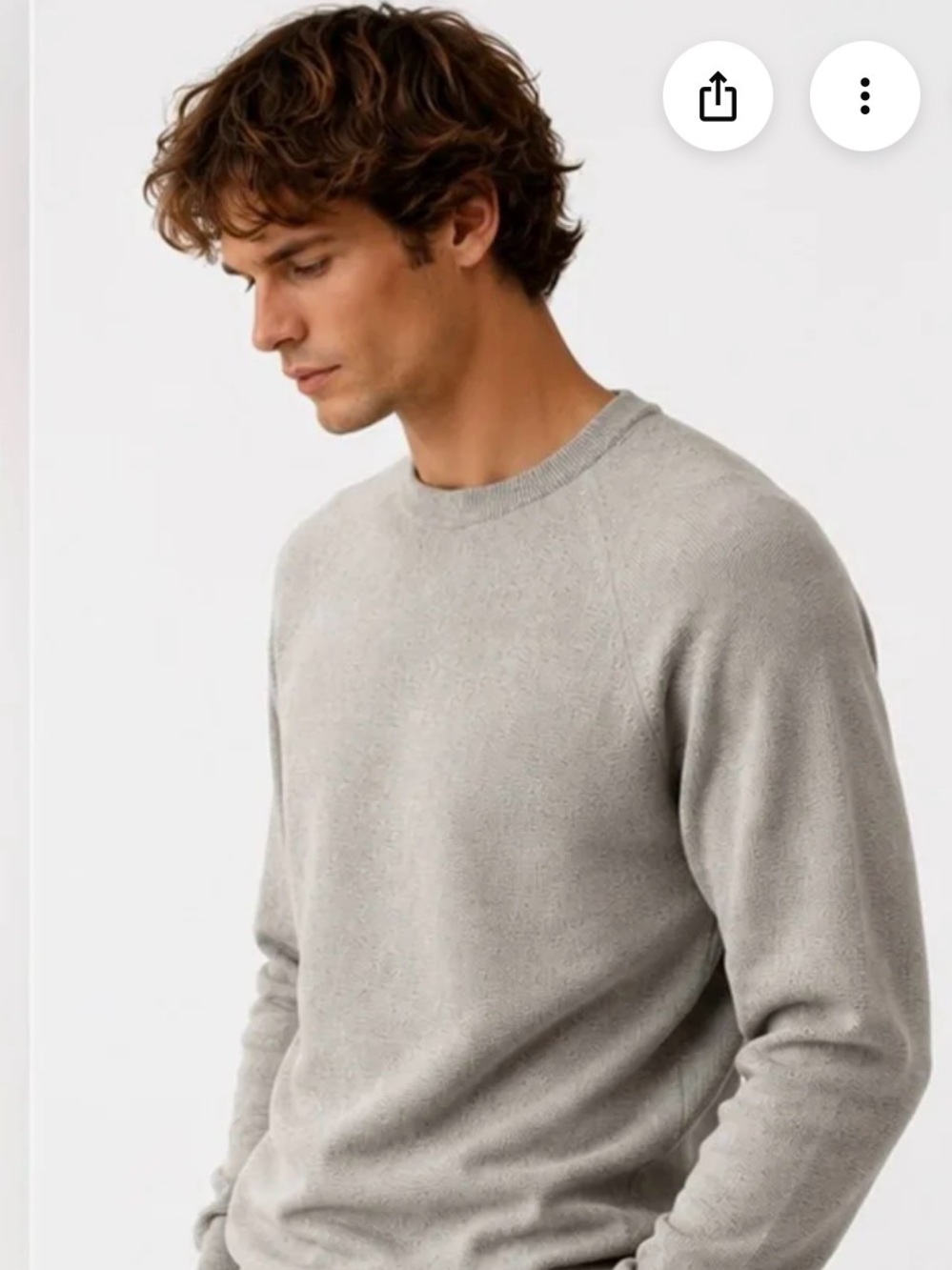 J Crew Men's Crewneck Sweater in Light Gray - Classic Knit